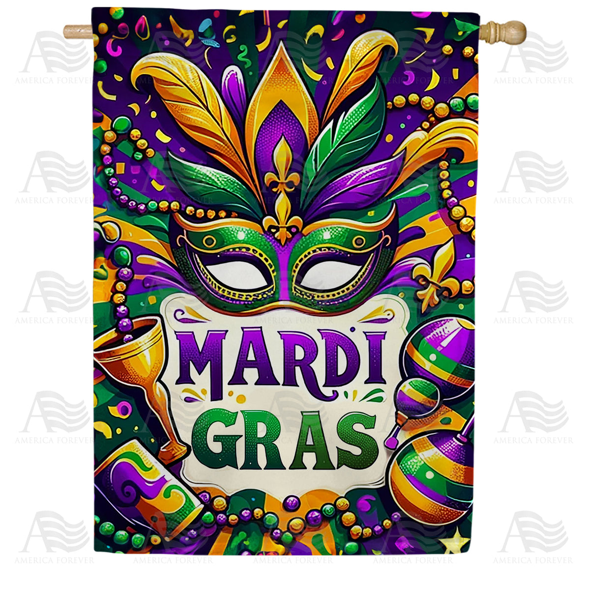 Mardi Gras Festivities House Flag – Just For Fun Flags 