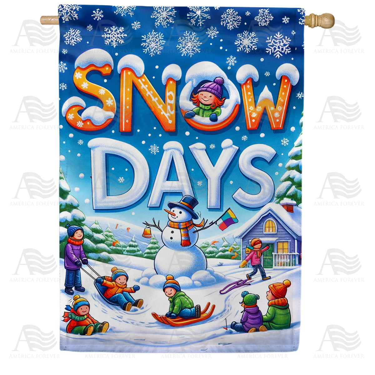 Winter Wonderland Adventure House Flag – Just For Fun Flags 