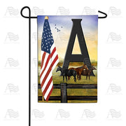 American Country Sunrise Monogram Garden Flag