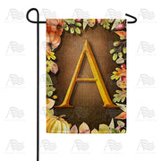 Pumpkins & Leaves Monogram Garden Flag