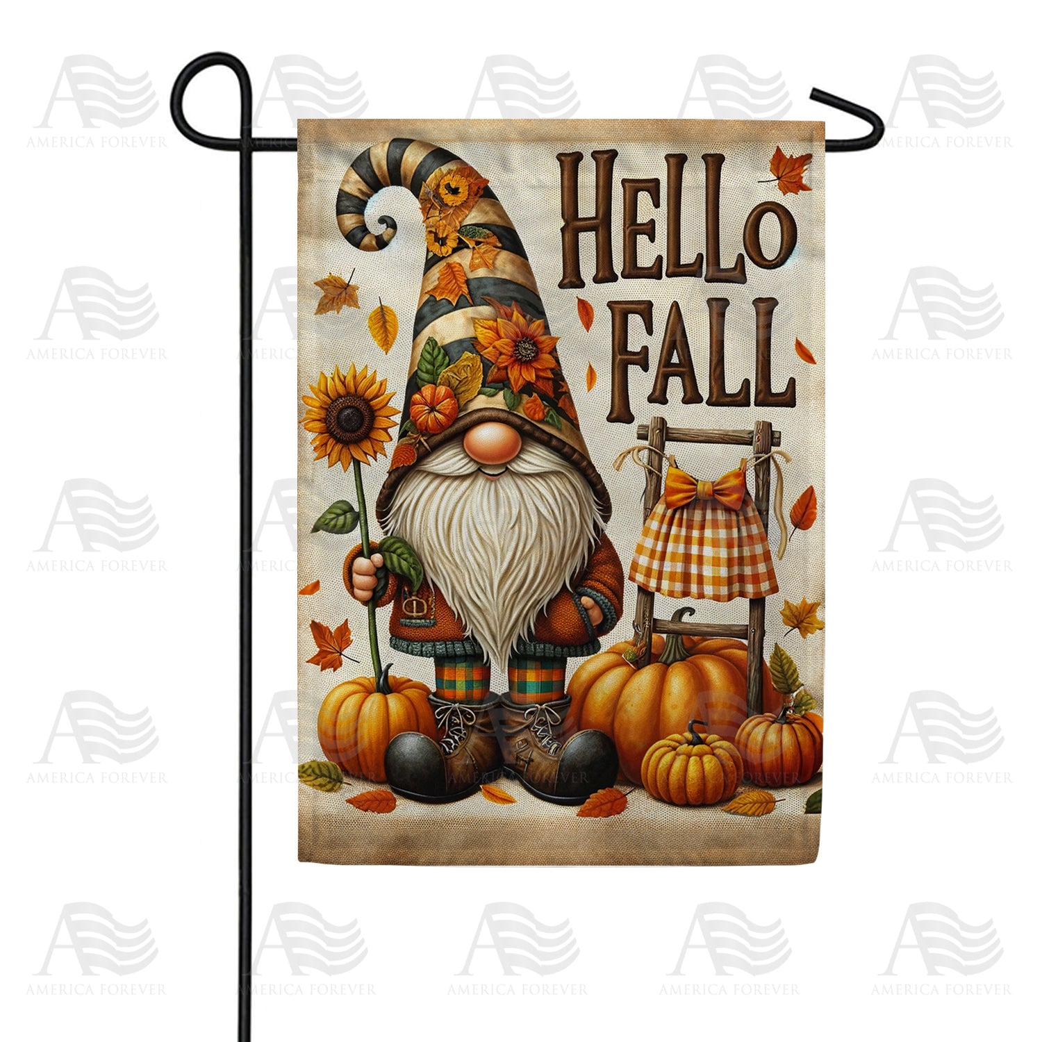 Fall Gnome Garden Flag