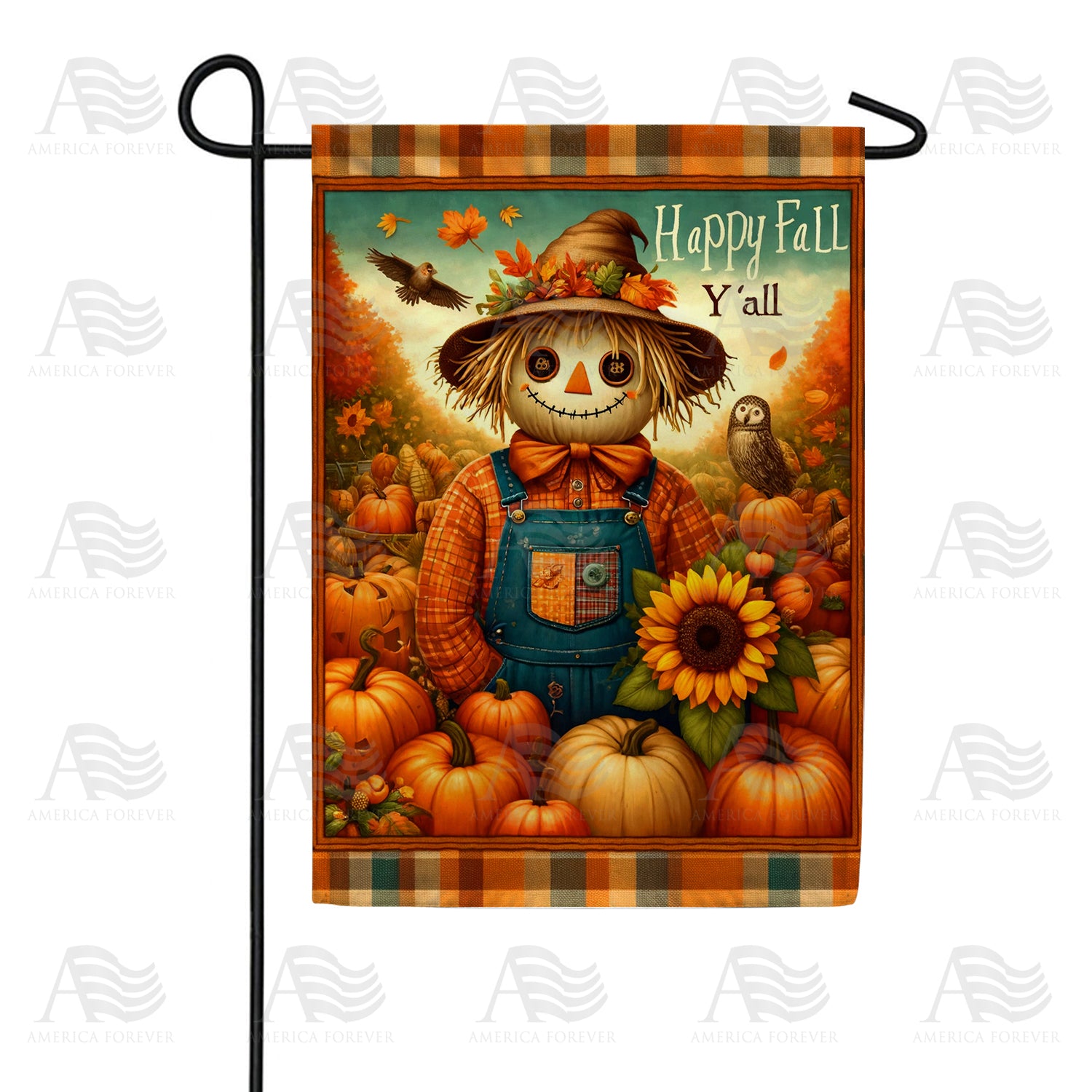 Fall Y'all Scarecrow Garden Flag