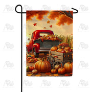 Autumn Harvest Truck Garden Flag