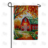 Autumn Barn Mosaic Garden Flag