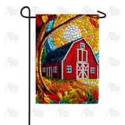 Fall Barn Mosaic Garden Flag