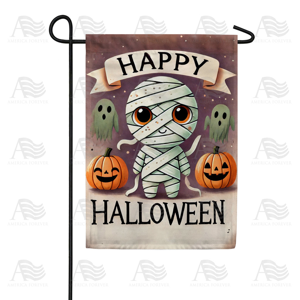 Happy Halloween Mummy Garden Flag