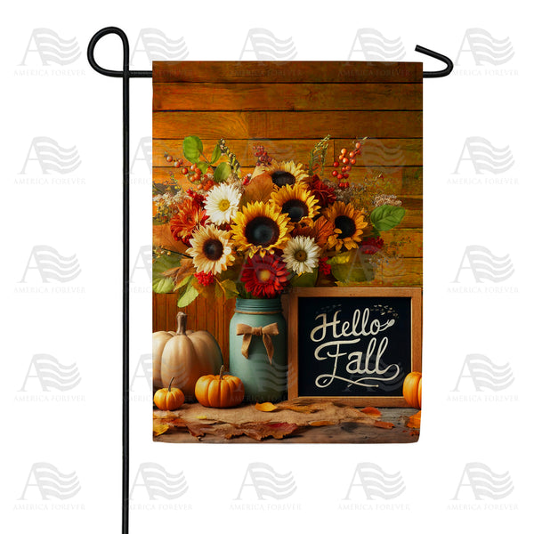 Hello Fall Sunflower Bouquet Garden Flag