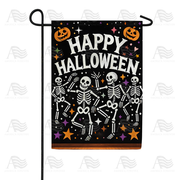 Happy Halloween Skeletons Garden Flag