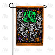 Happy Halloween Dancing Skeletons Garden Flag