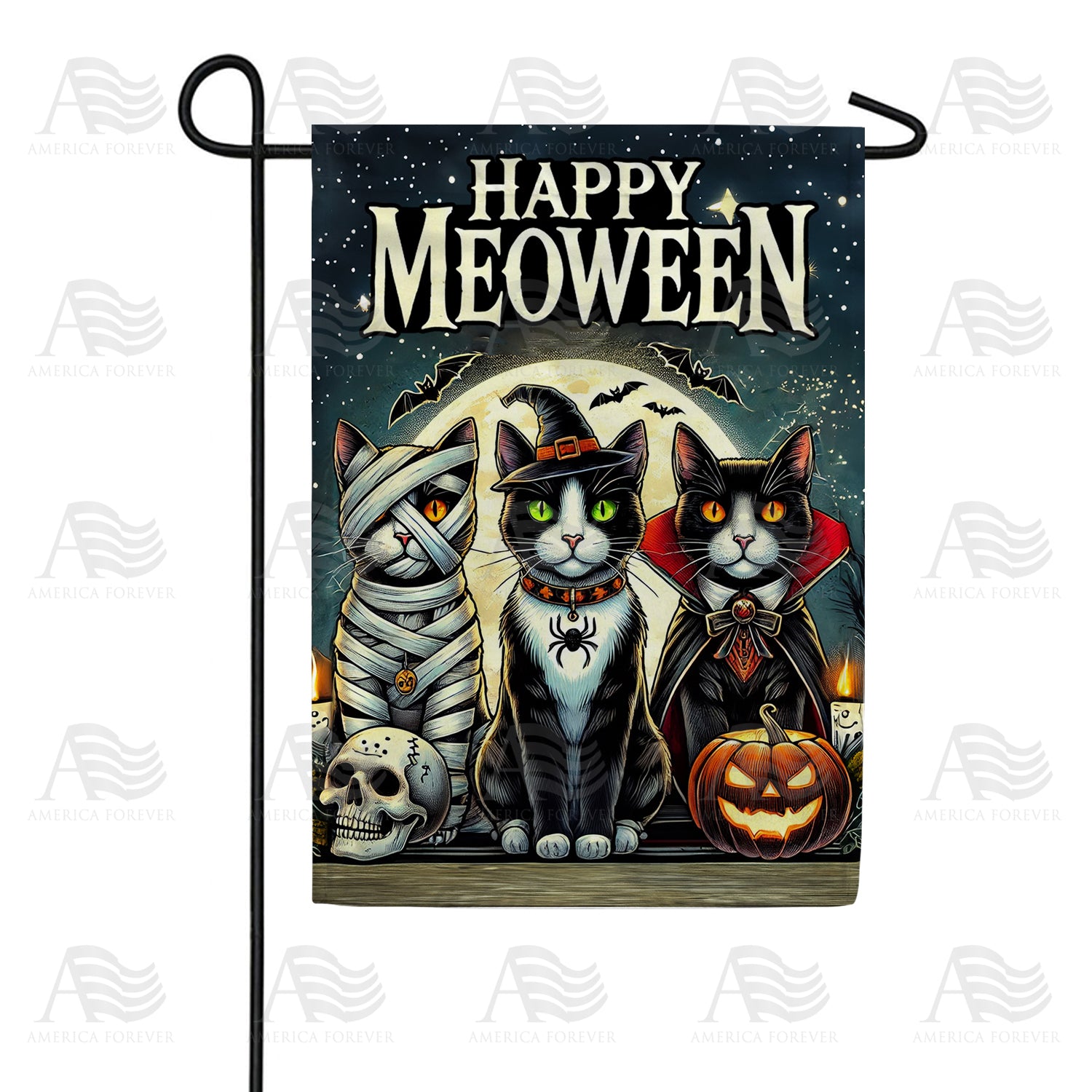 Happy Meoween Garden Flag