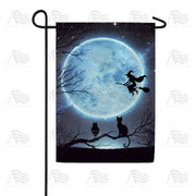 Witch and Cats Halloween Garden Flag