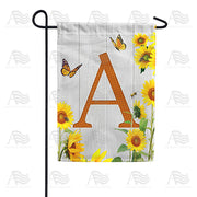 Country Sunflowers Monogram Garden Flag
