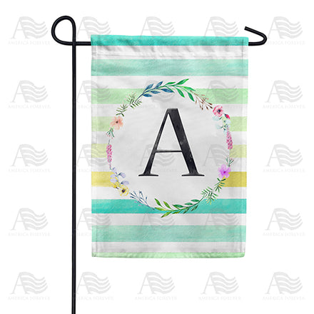 blue-striped-watercolor-monogram-garden-flag