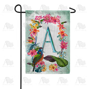 Island Flowers Monogram Garden Flag