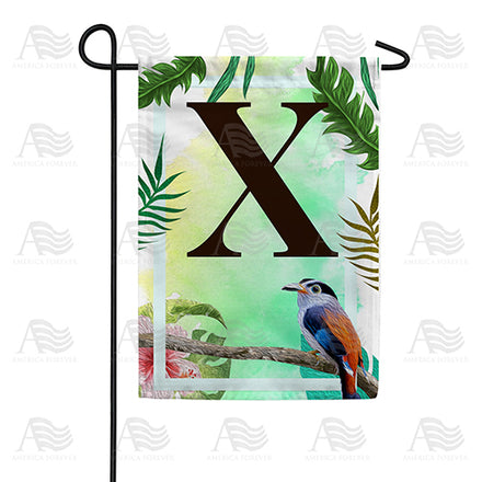 Tropical-Bird-monogram-garden-flag
