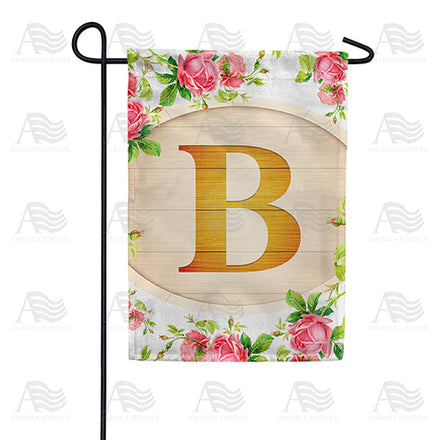 Country Roses Monogram Garden Flag