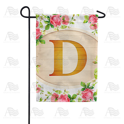 Country Roses Monogram Garden Flag