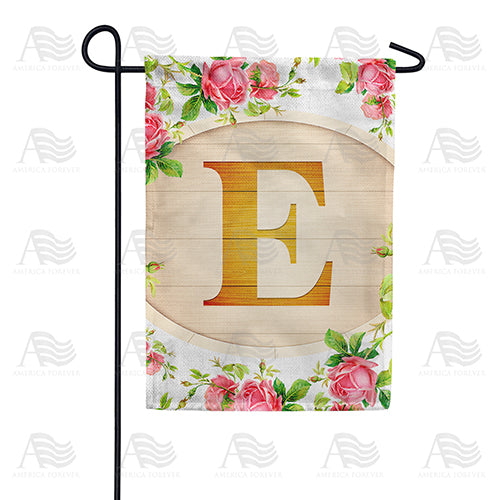 Country Roses Monogram Garden Flag