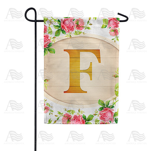 Country Roses Monogram Garden Flag