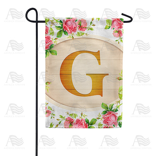 Country Roses Monogram Garden Flag