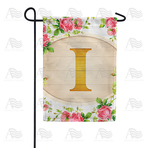 Country Roses Monogram Garden Flag