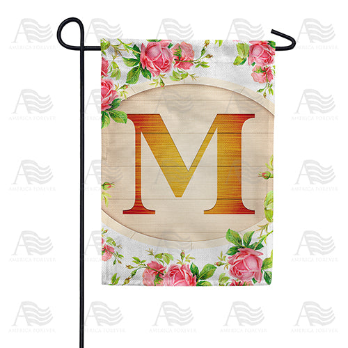 Country Roses Monogram Garden Flag