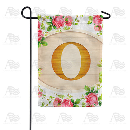 Country Roses Monogram Garden Flag