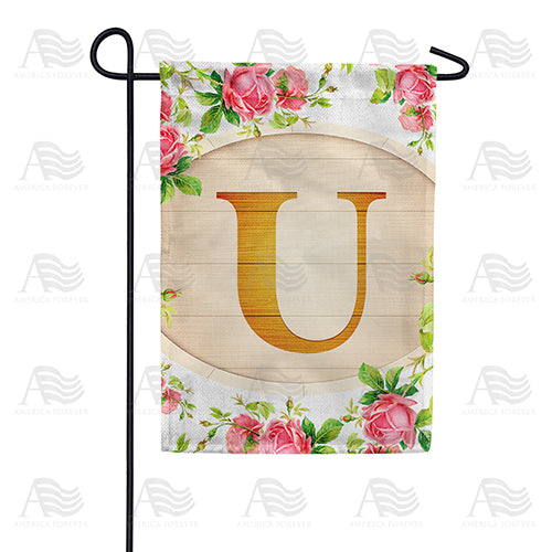 Country Roses Monogram Garden Flag