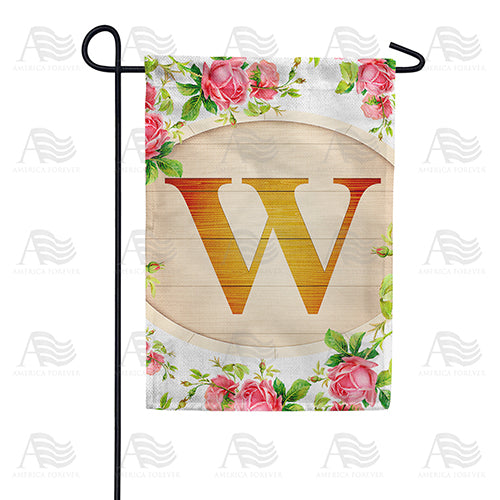 Country Roses Monogram Garden Flag