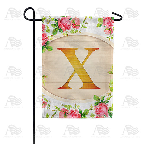 Country Roses Monogram Garden Flag