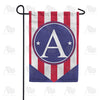 Red, White And Blue Emblem Monogram Garden Flag