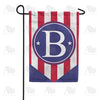 Red, White And Blue Emblem Monogram Garden Flag