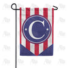 Red, White And Blue Emblem Monogram Garden Flag