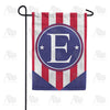 Red, White And Blue Emblem Monogram Garden Flag