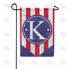 Red, White And Blue Emblem Monogram Garden Flag