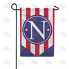 Red, White And Blue Emblem Monogram Garden Flag