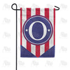 Red, White And Blue Emblem Monogram Garden Flag