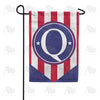 Red, White And Blue Emblem Monogram Garden Flag