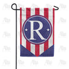 Red, White And Blue Emblem Monogram Garden Flag