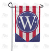 Red, White And Blue Emblem Monogram Garden Flag