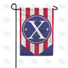 Red, White And Blue Emblem Monogram Garden Flag