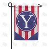 Red, White And Blue Emblem Monogram Garden Flag