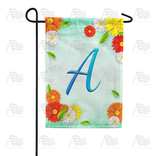 Bright Cosmos Monogram Garden Flag