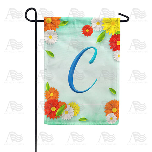 Bright Cosmos Monogram Garden Flag