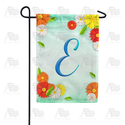 Bright Cosmos Monogram Garden Flag