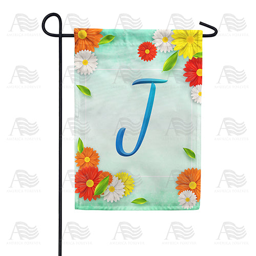 Bright Cosmos Monogram Garden Flag