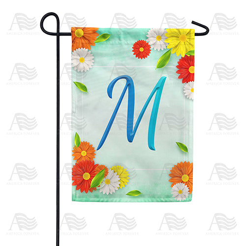 Bright Cosmos Monogram Garden Flag