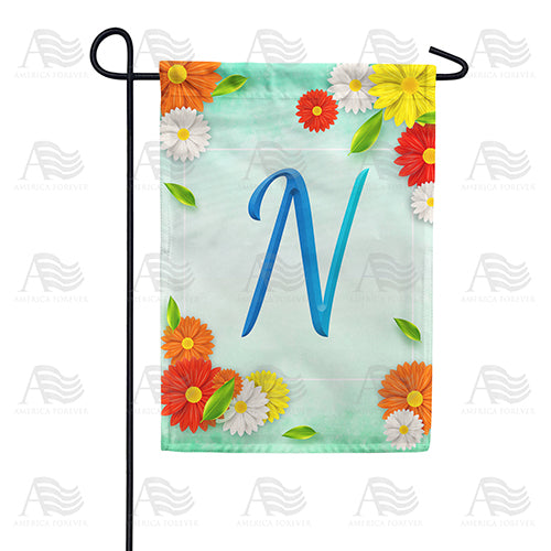 Bright Cosmos Monogram Garden Flag