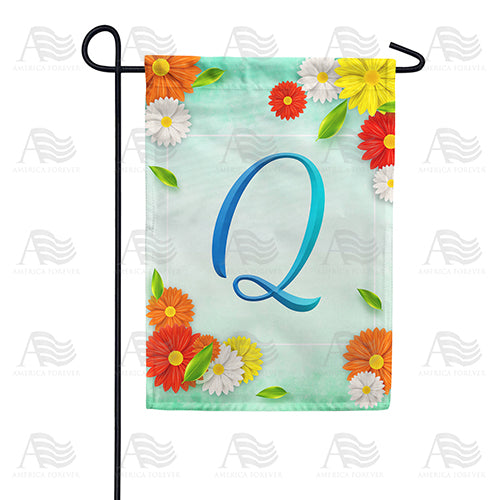 Bright Cosmos Monogram Garden Flag