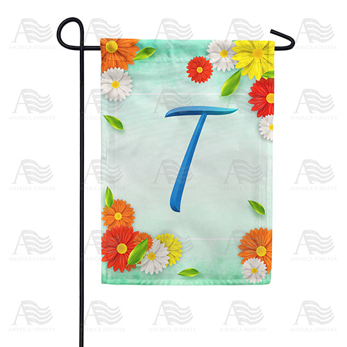 Bright Cosmos Monogram Garden Flag